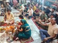 बलरामपुर: बारिश के बीच संकट मोचन हनुमानगढ़ी में सुंदरकांड पाठ और हवन