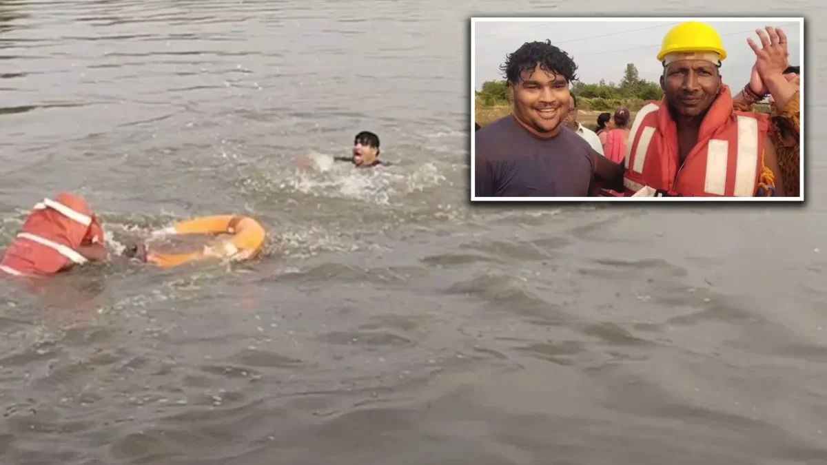 मुरादाबाद: गणेश विसर्जन पर रामगंगा में डूब रहा युवक बचाया गया, गोताखोर की बहादुरी
