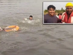 मुरादाबाद: गणेश विसर्जन पर रामगंगा में डूब रहा युवक बचाया गया, गोताखोर की बहादुरी