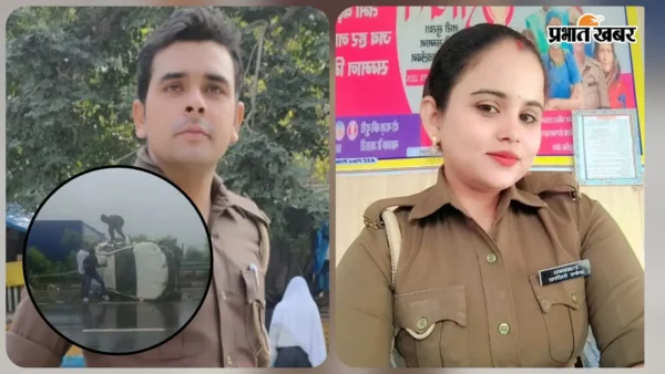 कन्नौज: सिपाही दंपति ने पलटी कार से 5 लोगों की जान बचाई