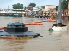 चित्रकूट: मंदाकिनी एक सीजन में 10 बार खतरे के निशान के ऊपर, इलाके जलमग्न