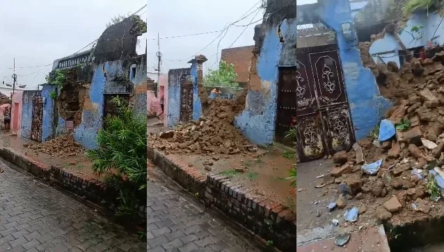 जालौन: कालपी में जर्जर मकान भरभराकर गिरा, परिवार बेघर