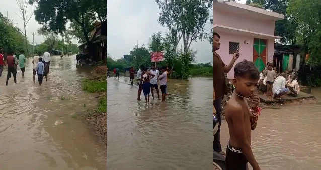 बांदा: 24 घंटे में 228 मिमी बारिश, शहर-देहात में जलभराव और बिजली कटौती
