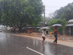 श्रावस्ती: दूसरी बार बरसात से खेत-नगर में जलभराव, धान फसल गिरने लगी