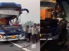 अम्बेडकर नगर: गोरखपुर लिंक एक्सप्रेसवे बस हादसे में 4 की मौत, 3 गंभीर घायल