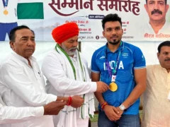 मुज़फ्फरनगर: एशियाड स्वर्ण विजेता अर्जुन देशवाल का सम्मान, अर्जुन अवॉर्ड की मांग