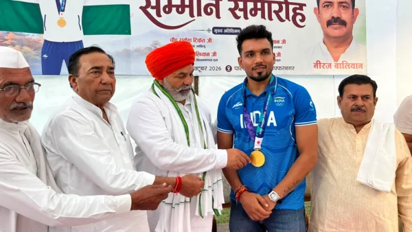 मुज़फ्फरनगर: एशियाड स्वर्ण विजेता अर्जुन देशवाल का सम्मान, अर्जुन अवॉर्ड की मांग