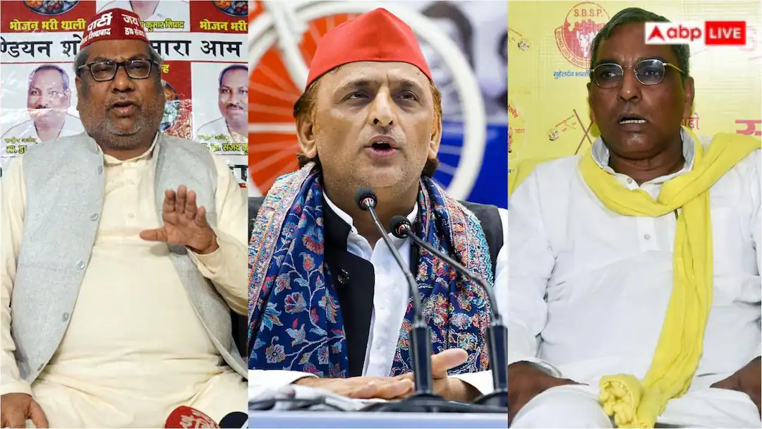 उत्तर प्रदेश: ओपी राजभर व संजय निषाद ने अखिलेश पर तीखा हमला, 10 लाख नौकरियों का दावा