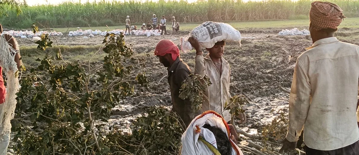 कासगंज: गंगा कटान से गोलामणि बचा, 30 हजार रेत के बैग लगाए गए