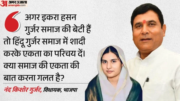 गाज़ियाबाद: भाजपा विधायक ने फिर दोहराया, इकरा हसन को गुर्जर समाज से शादी कराने की पेशकश