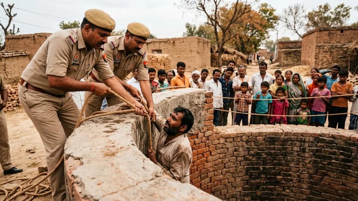 शाहजहांपुर: टोटका करने गया मजदूर 20 फीट गहरे कुएं में गिरा, तांत्रिक भागा
