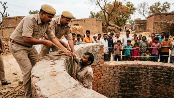 शाहजहांपुर: टोटका करने गया मजदूर 20 फीट गहरे कुएं में गिरा, तांत्रिक भागा