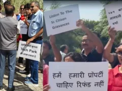 गौतमबुद्ध नगर: 18 साल इंतजार के बाद आम्रपाली टेक पार्क खरीदारों का प्रदर्शन, पजेशन की मांग